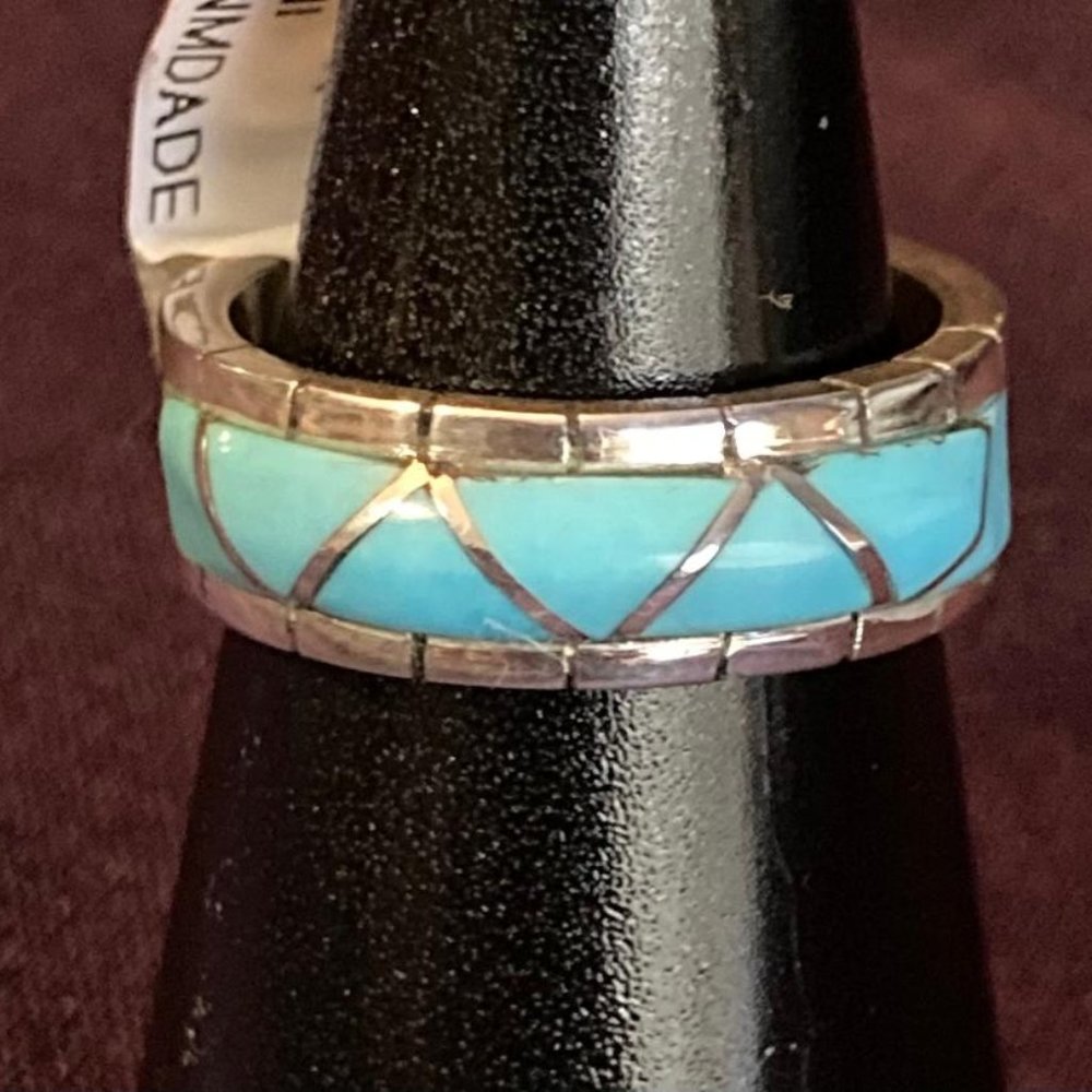 Zuni Turquoise Inlay Ring - New